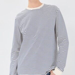 Tibi Striped Perfect Long Sleeve T-Shirt