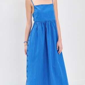 The Tiny Big Sister Striped Square Neck Dress