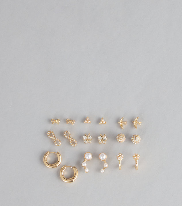 Windsor Style It Up Stud And Hoop Earrings Set