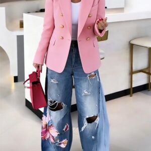 stylewe Denim Floral Ripped Urban Jeans stylewe Denim Floral Ripped Urban Jeans