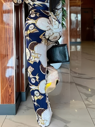 stylewe Urban Geometric Straight Pants