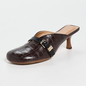 Sue Heeled Croco Mules