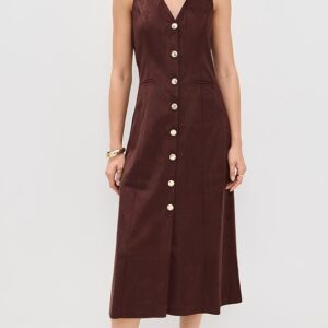 endless rose Suede Fitted Midi Dress