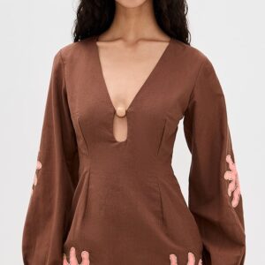 The Wolf Gang Sueno Long Sleeve Mini Dress