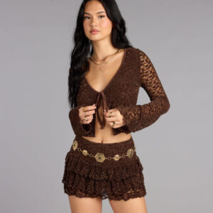 Windsor Sultry Sweet Lace Tie-Front Top Sultry Sweet Lace Tie-Front Top