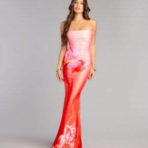 Summer Tropical Strappy Formal Dress