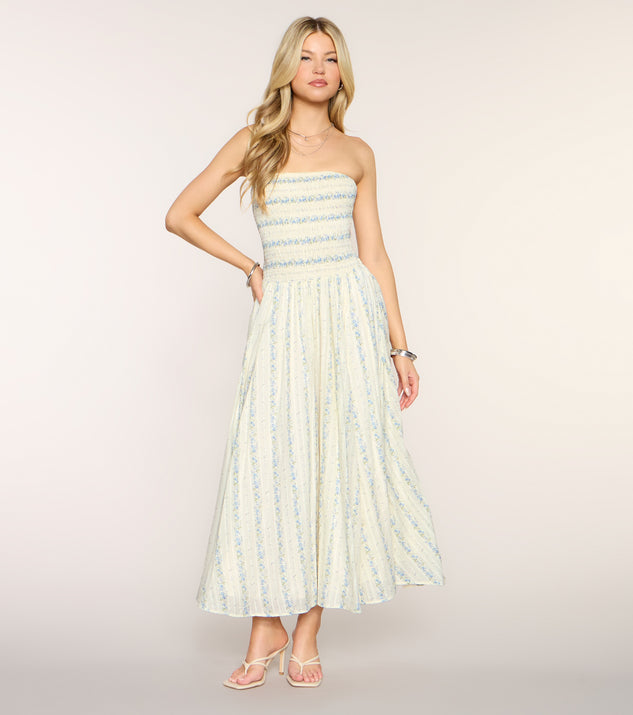 Windsor Sunday In Bloom Strapless Midi Dress