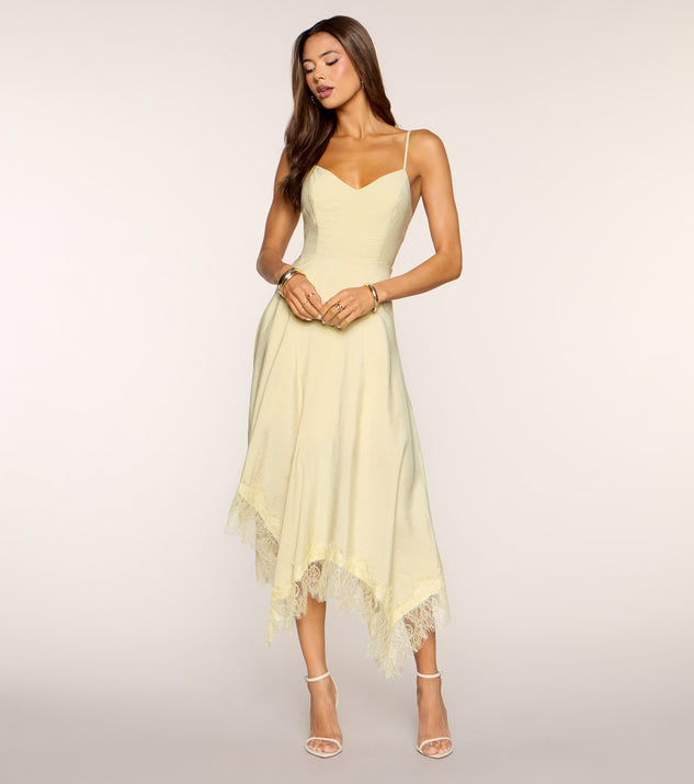 Windsor Sunlit Elegance Satin A-Line Midi Dress