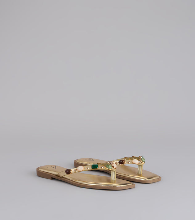 Windsor Sunlit Shine Stone Thong Sandals