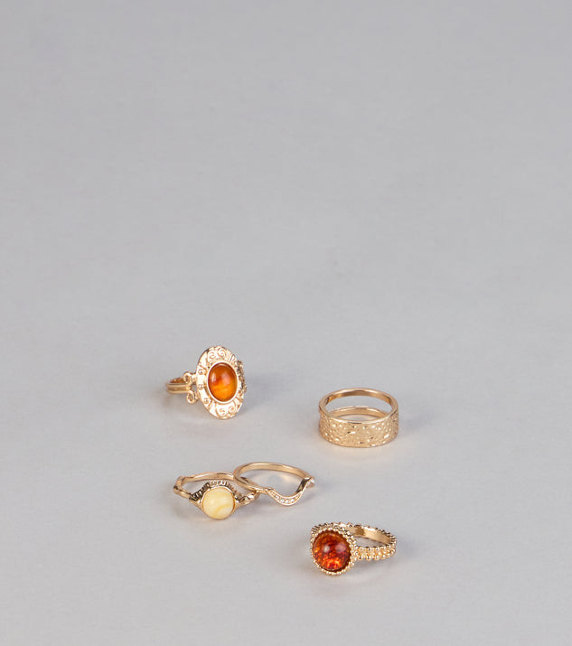 Windsor Sunset Aura Stone Rings