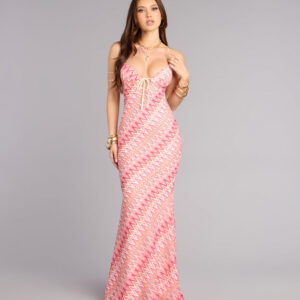 Windsor Sunset Swirl Lace-Up Maxi Dress Sunset Swirl Lace-Up Maxi Dress
