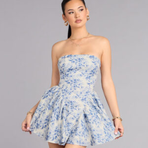 Windsor Sweet Blooms Floral Lace-Up Mini Dress Sweet Blooms Floral Lace-Up Mini Dress