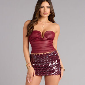 Sweet But Bold Floral Sequin Mini Skort