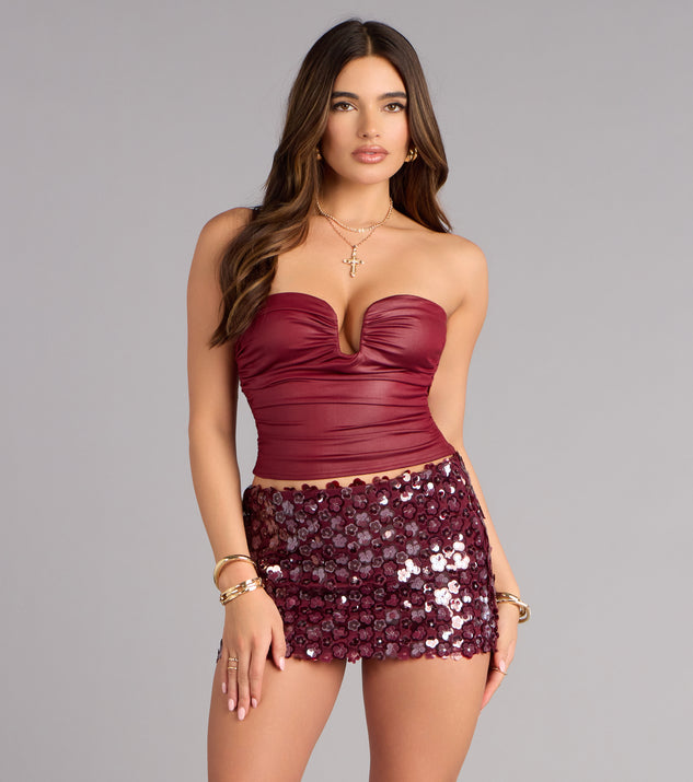 Windsor Sweet But Bold Floral Sequin Mini Skort