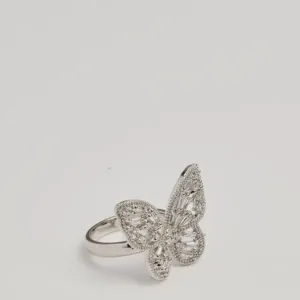 Sweet Charm Cubic Zirconia Butterfly Statement Ring