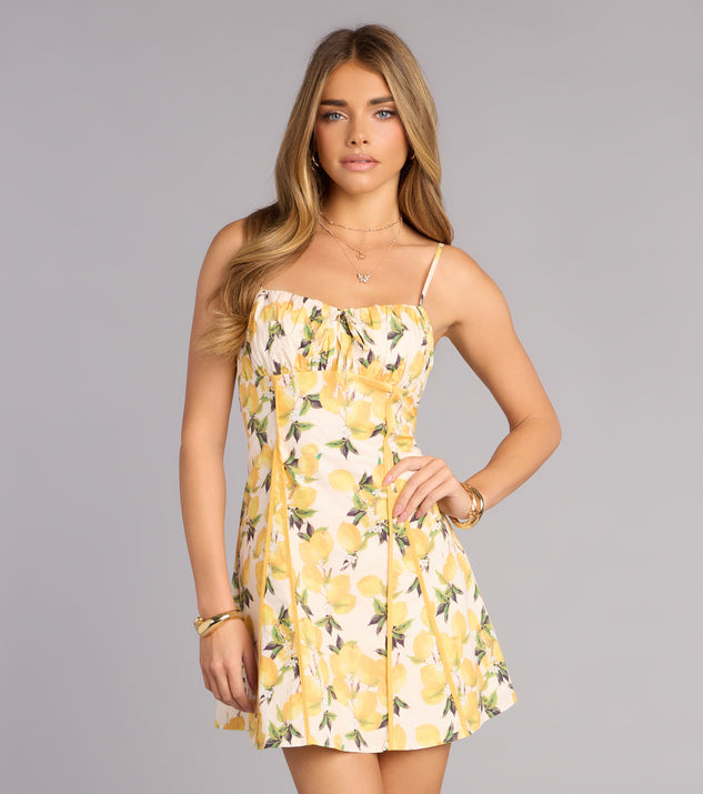 Windsor Sweet Citrus A-Line Mini Dress
