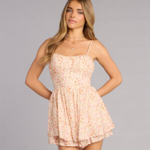 Windsor Sweet Daydream Floral Print Skater Romper Sweet Daydream Floral Print Skater Romper