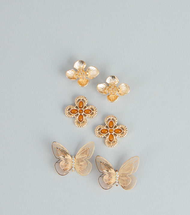Windsor Sweet Garden Three-Piece Earrings Set