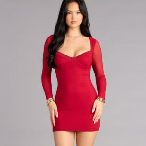 Sweet Illusion Mesh Bodycon Mini Dress