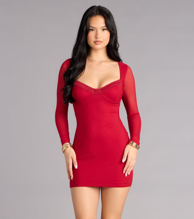 Windsor Sweet Illusion Mesh Bodycon Mini Dress