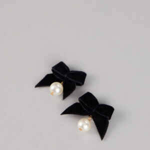 Sweet on You Velvet Bow Pearl Earrings