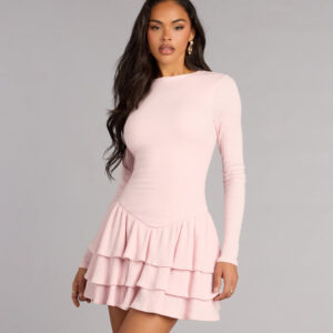 Sweet Plans Ahead Long Sleeve Skater Dress