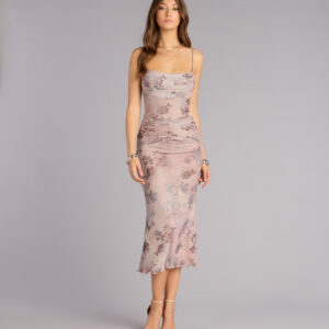 Windsor Sweetly Sculpted Floral Mesh Midi Dress Sweetly Sculpted Floral Mesh Midi Dress