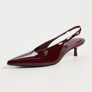 SIMKHAI Sylvie Patent Leather Slingback Kitten Heels