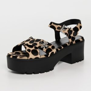 T Lock Lug Heeled Sandals