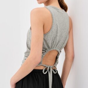 Tibi T-Shirting Shirred Back Tank