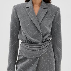 LaQuan Smith Tailored Dress with Drape Front Detail