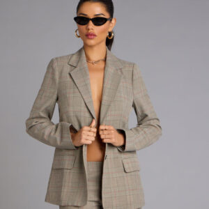 Windsor Tailored Mood Plaid Woven Blazer