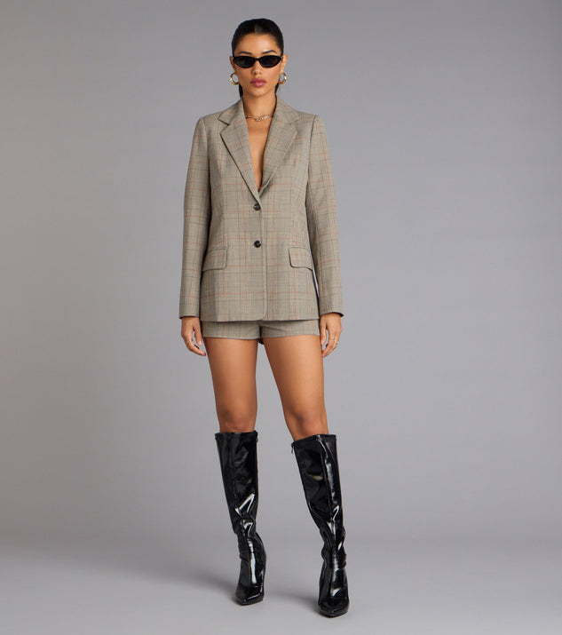 Windsor Tailored Mood Plaid Woven Shorts