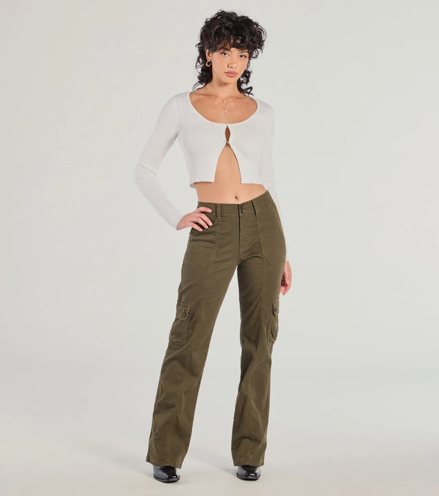 Windsor Take Charge Mid Rise Straight Cargo Pants