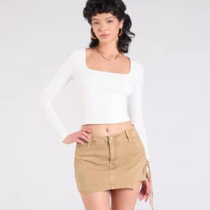 Windsor Take Me Places High-Rise Denim Mini Skort Take Me Places High-Rise Denim Mini Skort