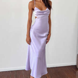 BB Exclusive Taleah Lilac Cut Out Maxi Dress