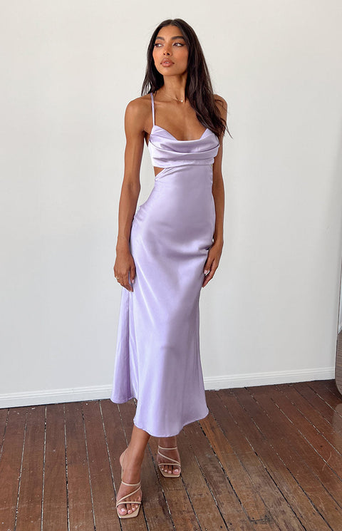BB Exclusive Taleah Lilac Cut Out Maxi Dress