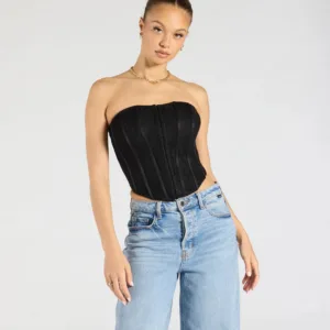 Talk Lace Strapless Corset Top