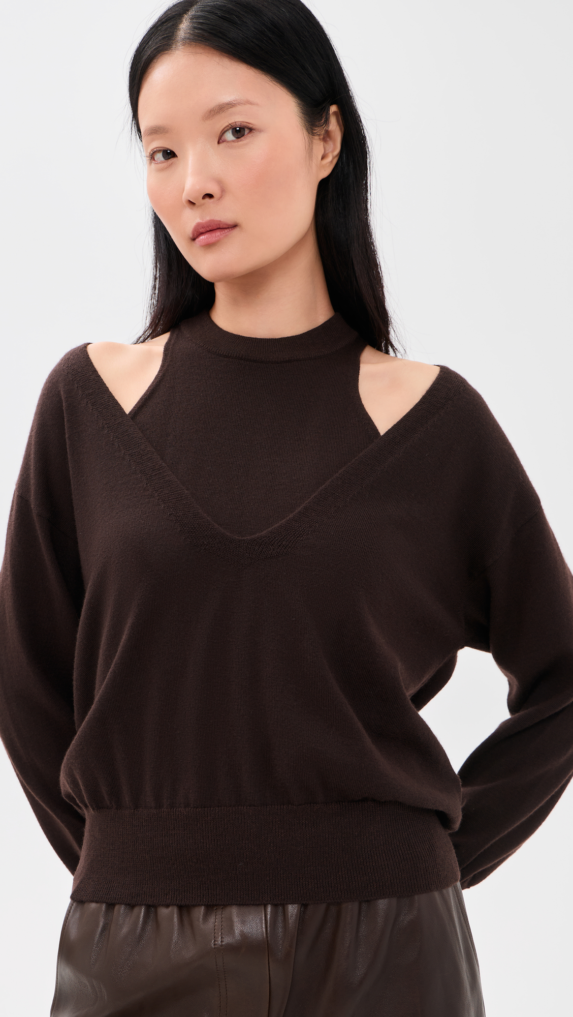 MEIMEIJ Tank and V Neck Pullover Wool Knit Twin Set