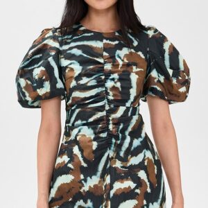 AMUR Tanner Puff Sleeve Mini Dress