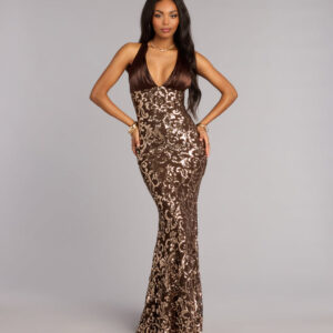Windsor Tatum Sequin Lace-Up Mermaid Dress Tatum Sequin Lace-Up Mermaid Dress