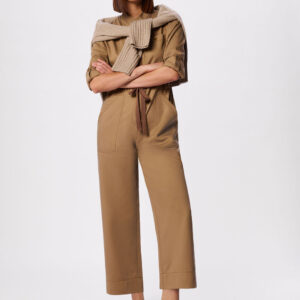 Taupe Drawstring Utility Boilersuit