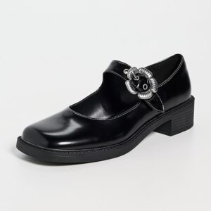 Coach Tea Rose Leather Mary Jane Flats