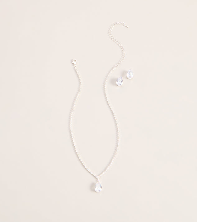 Windsor Teardrop Shine Necklace And Earrings Set