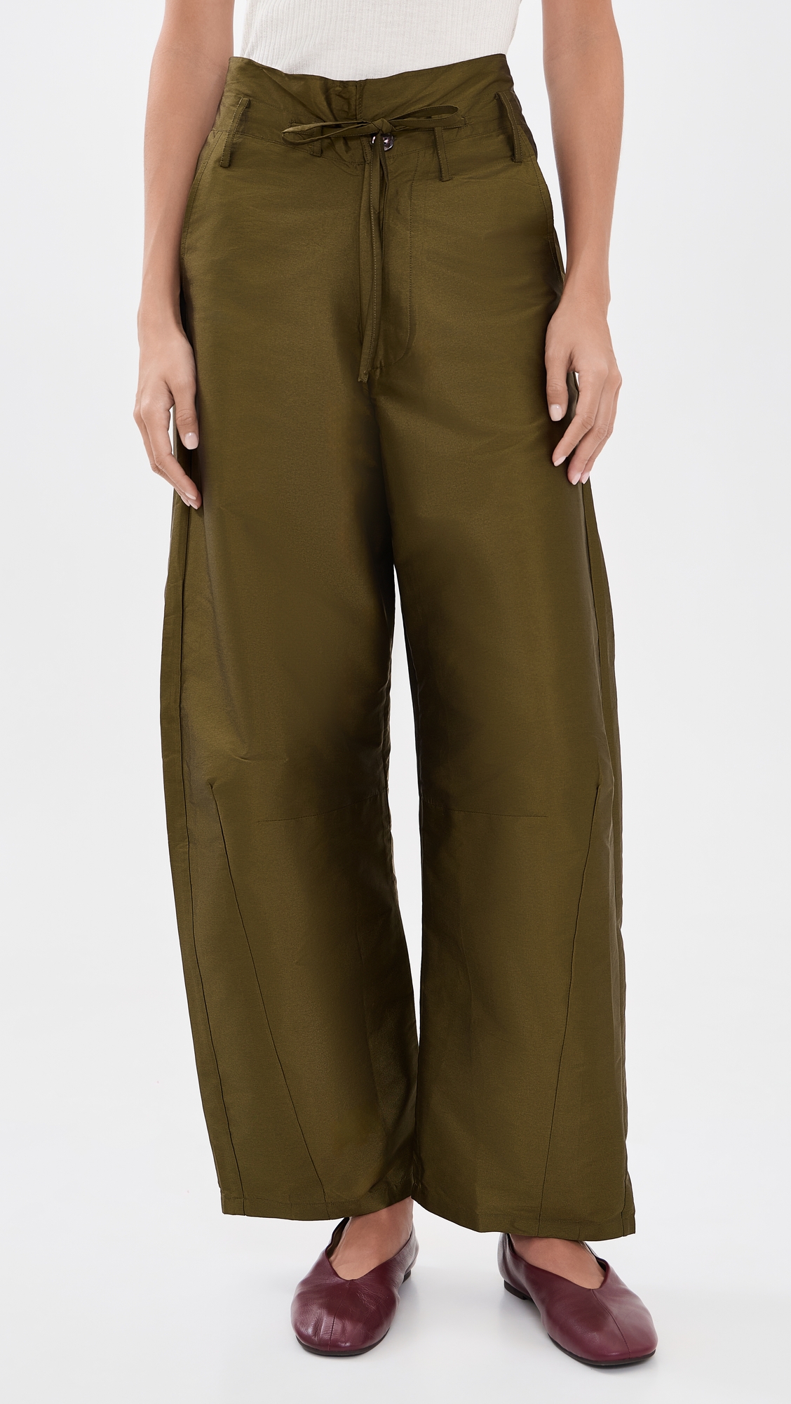 Chan Luu Techno Taffeta Barrel Pants