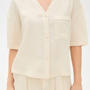 Eberjey Tencel Woven Short Sleeve Top