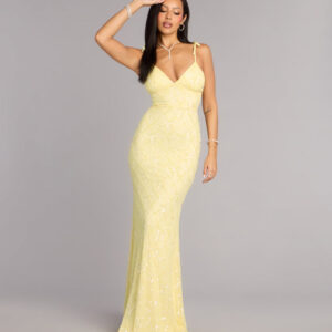 Windsor Tessa Bow Beaded Lace-Up Formal Dress Tessa Bow Beaded Lace-Up Formal Dress