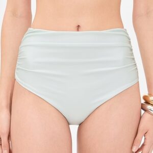 SIMKHAI Teya High Waisted Ruched Bikini Bottoms Teya High Waisted Ruched Bikini Bottoms