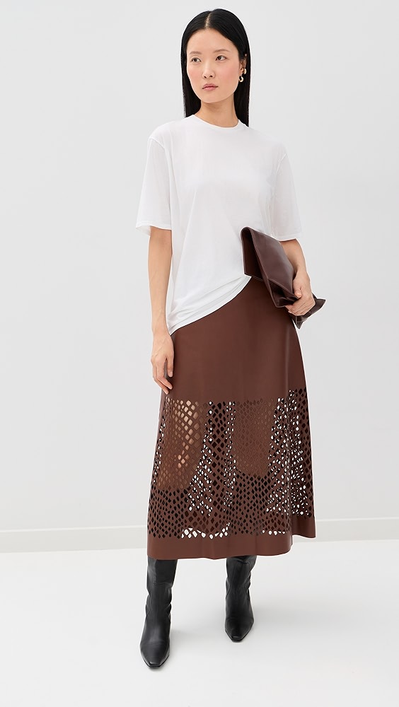 TWP The A-Line Laser Cut Leather Skirt