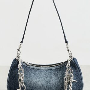 The Faded Denim Charm Shoulder Bag